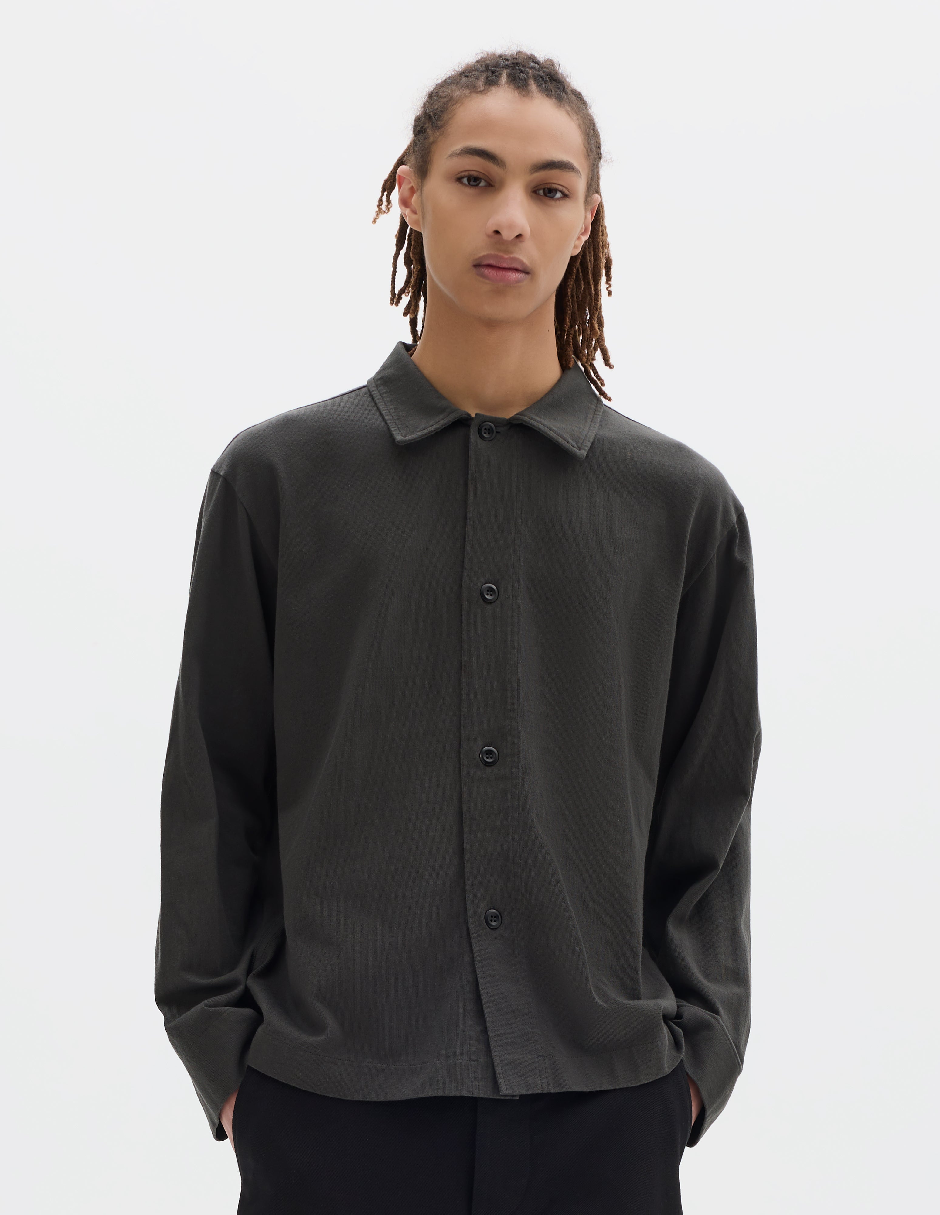 Pewter heavy cotton Jersey Shirt | MHL. by Margaret Howell