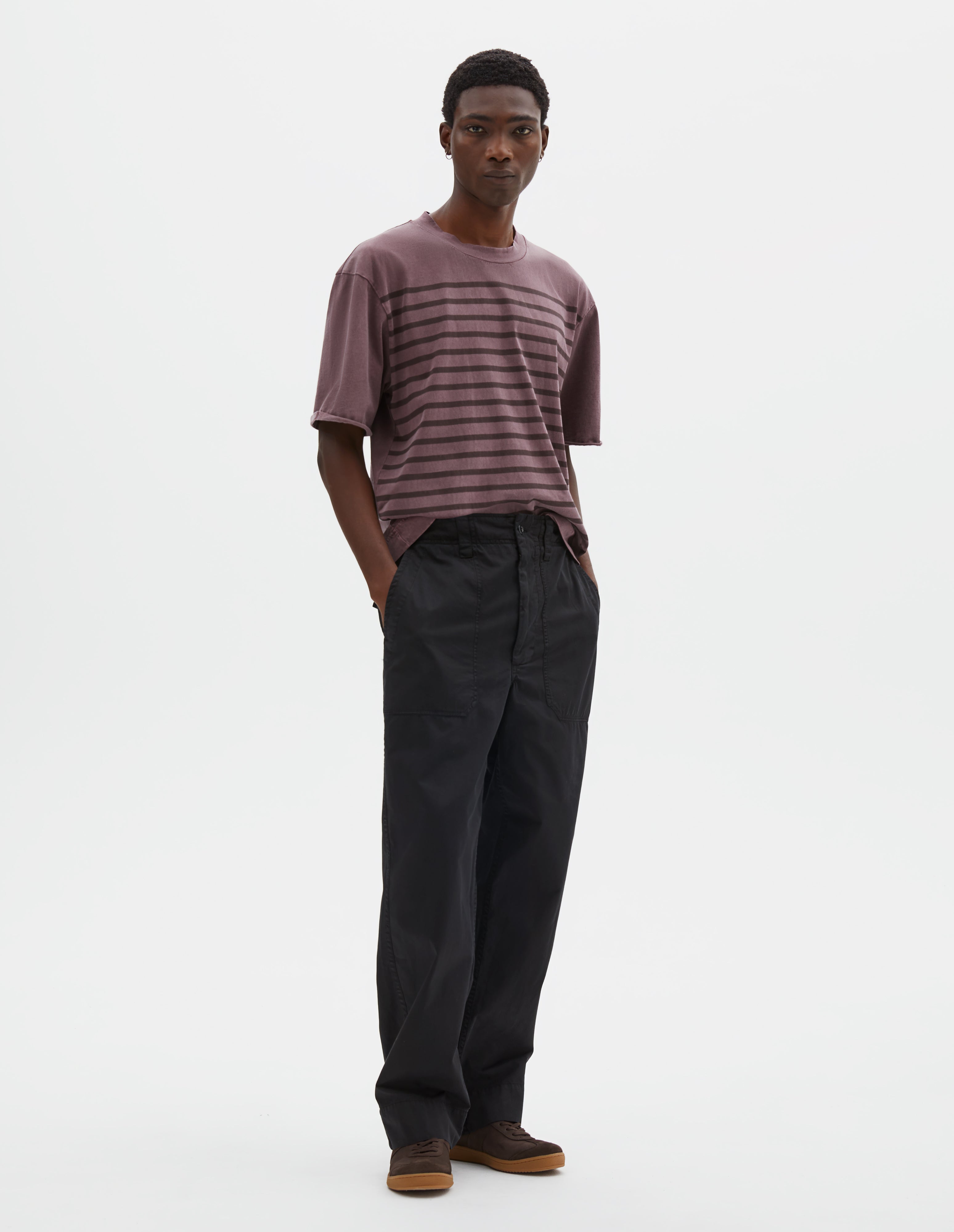 Black cotton Patch Pocket Utility Trousers | MHL. by Margaret Howell
