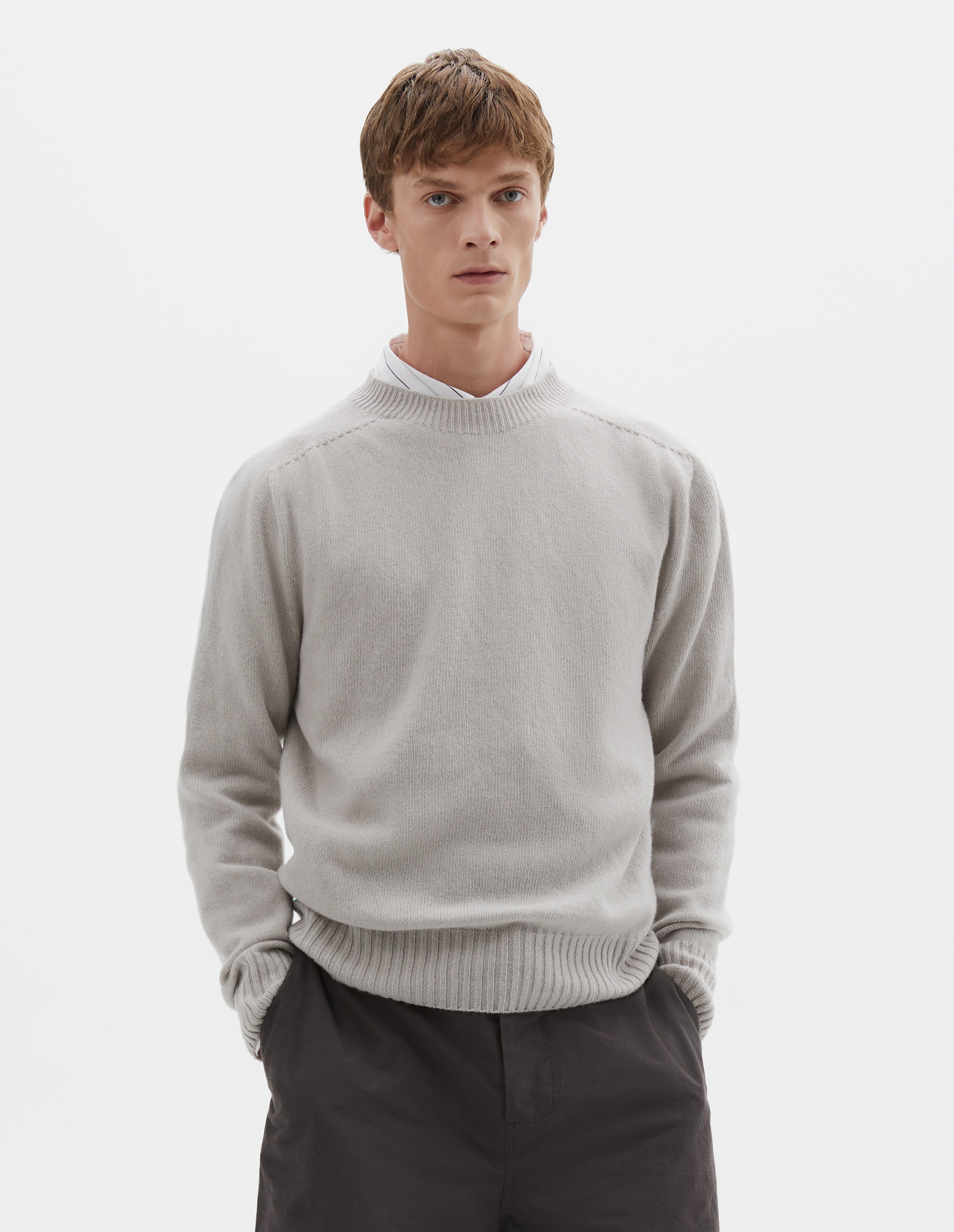 Cloud soft merino Seamless Crew Neck | Margaret Howell