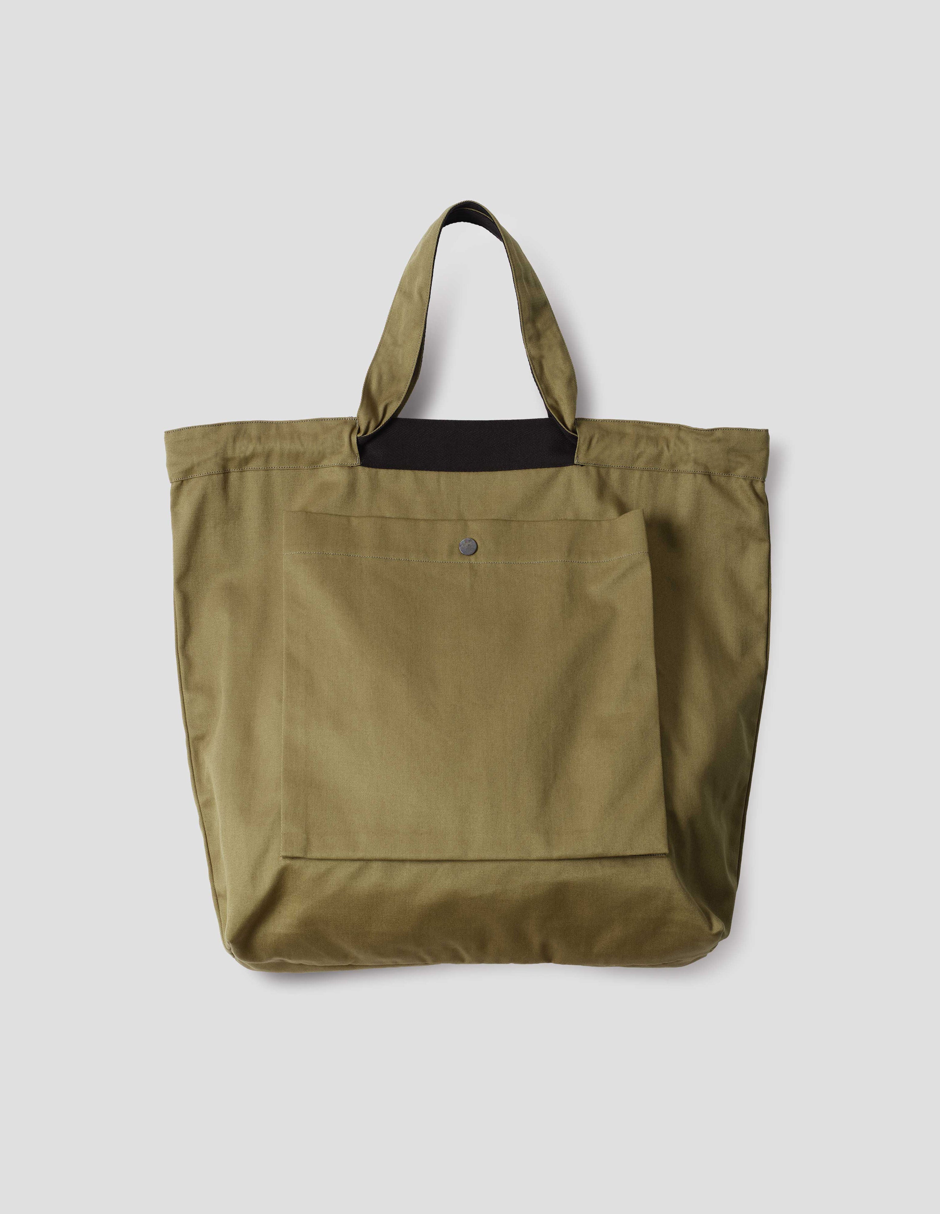 Olive light cotton drill Drawcord Tote | MHL. by Margaret Howell