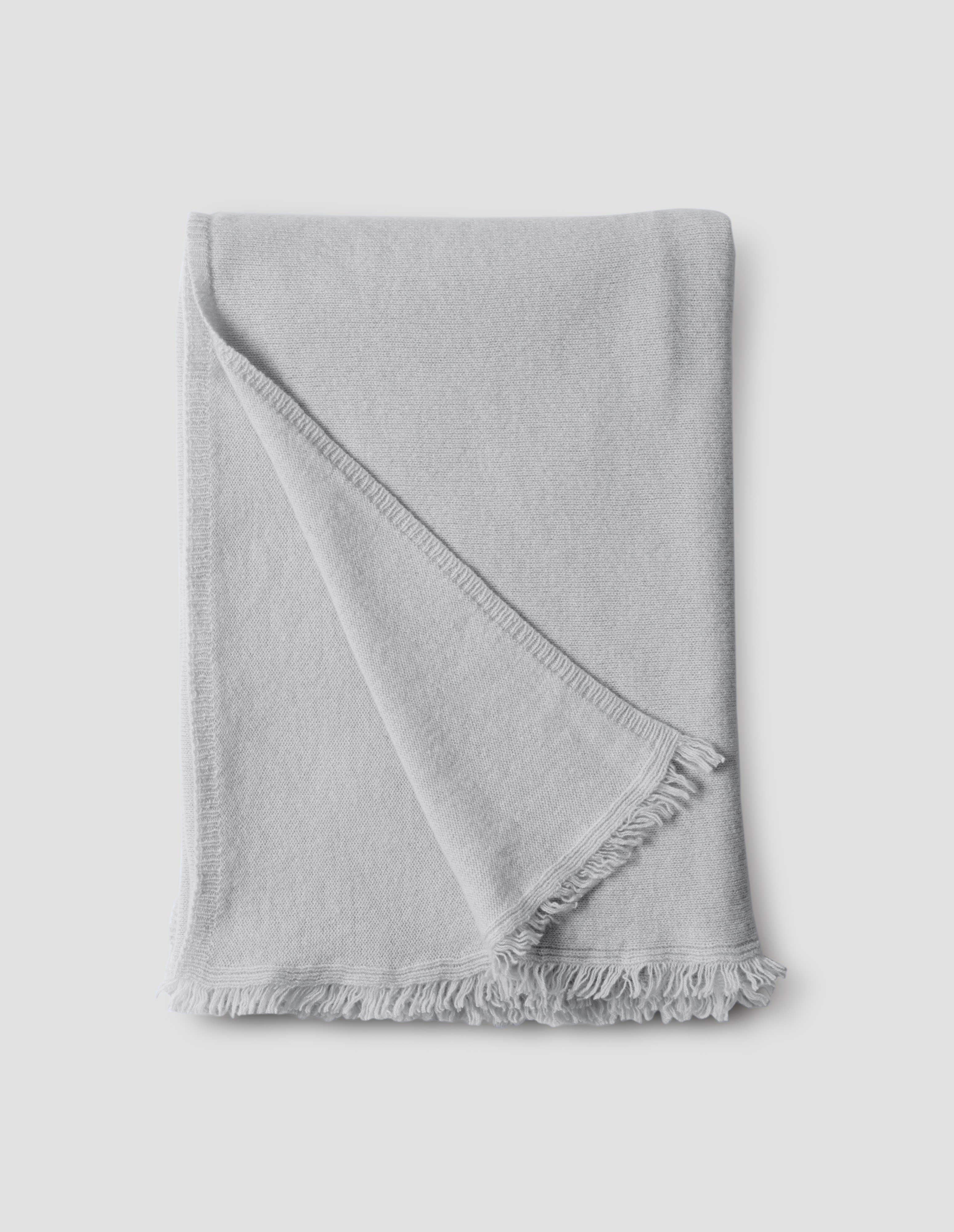 Feather grey merino cashmere Bed Shawl | Margaret Howell