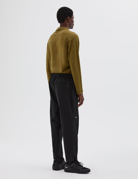 MIZUNO TRACK TROUSER | STRETCH POLYESTER POPLIN | BLACK