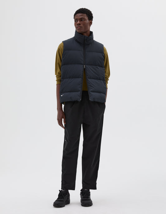 MIZUNO HIGH NECK GILET | LIGHT NYLON POPLIN | BLACK