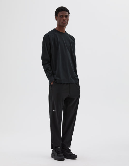 MIZUNO LIGHTWEIGHT SWEATSHIRT | COTTON POLYESTER JERSEY | BLACK