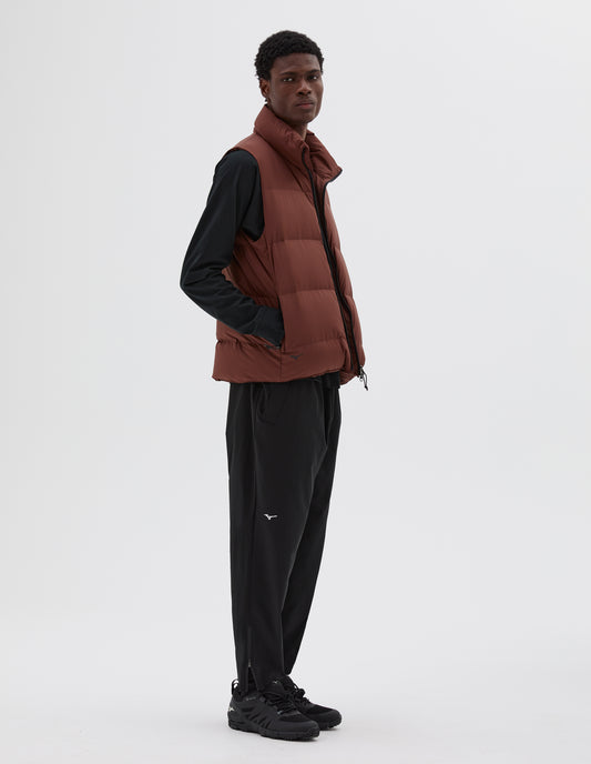 MIZUNO HIGH NECK GILET | LIGHT NYLON POPLIN | RUST