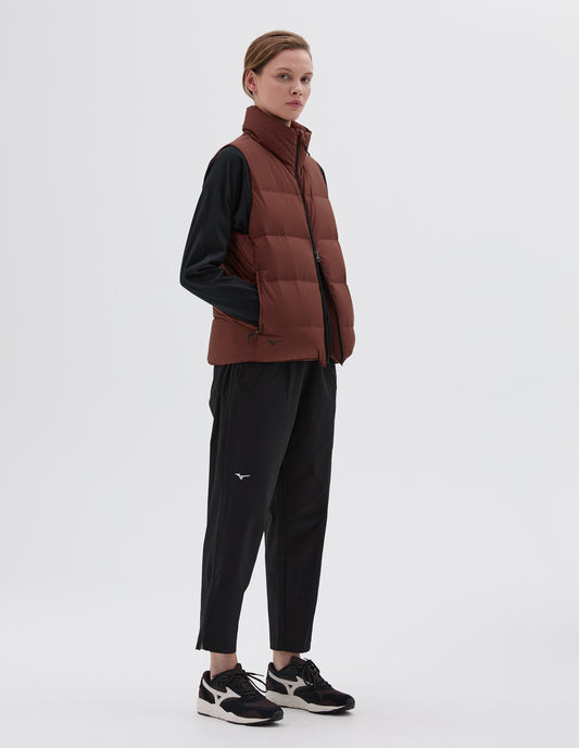 MIZUNO HIGH NECK GILET | LIGHT NYLON POPLIN | RUST