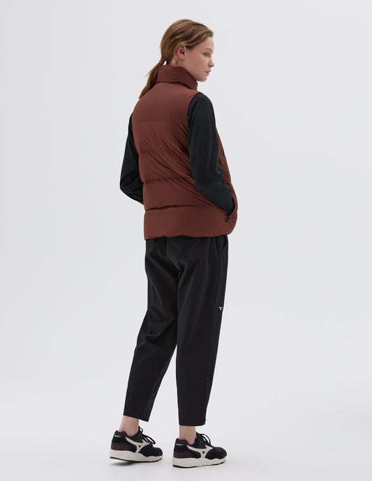 MIZUNO HIGH NECK GILET | LIGHT NYLON POPLIN | RUST