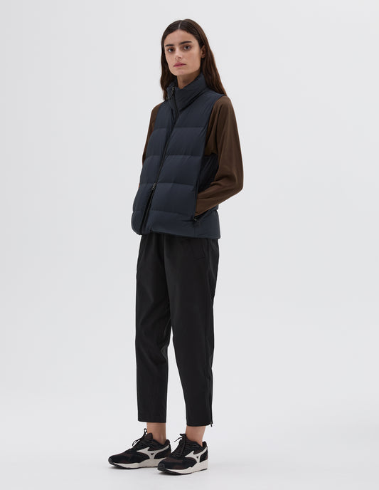 MIZUNO HIGH NECK GILET | LIGHT NYLON POPLIN | BLACK