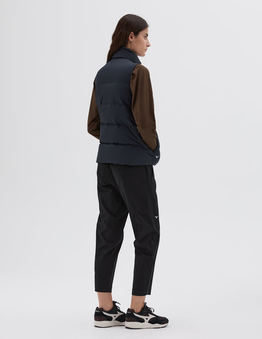 MIZUNO HIGH NECK GILET | LIGHT NYLON POPLIN | BLACK