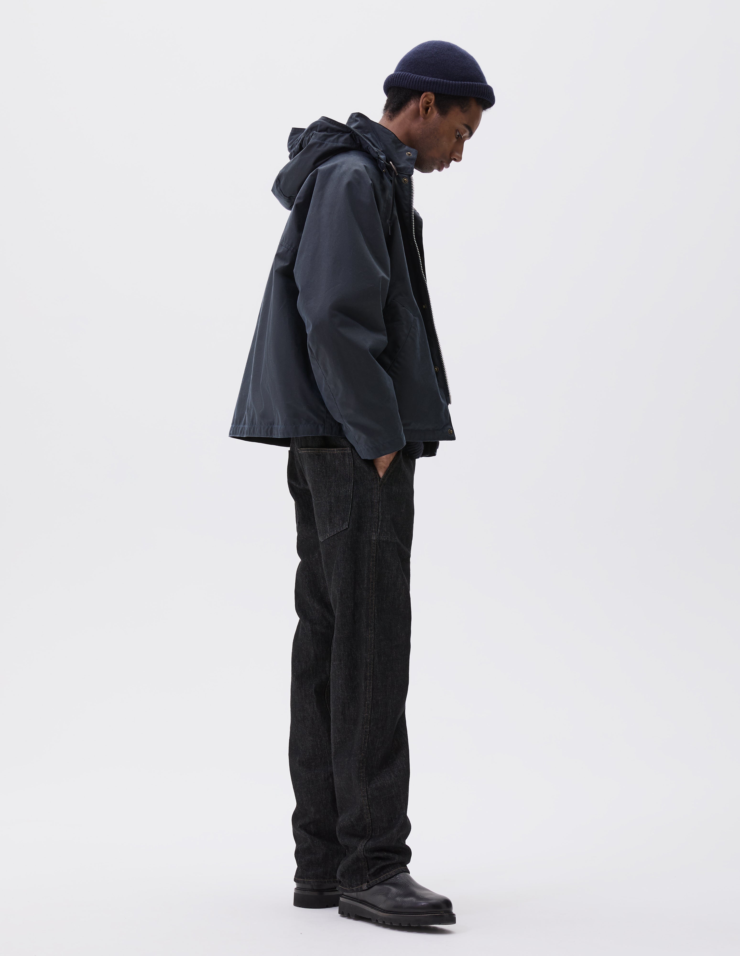 Dark navy waxed cotton Transport Jacket | Margaret Howell