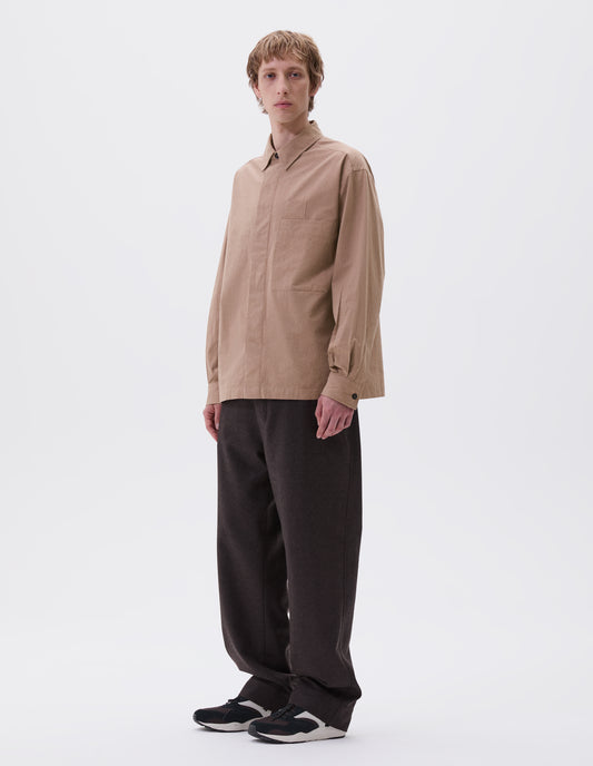 TWO POCKET SHIRT | NATURAL DYE POPLIN | COFFEE