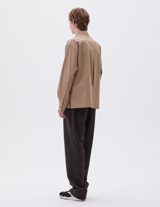 TWO POCKET SHIRT | NATURAL DYE POPLIN | COFFEE