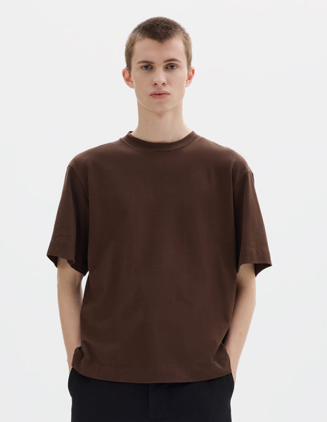 Ebony cotton jersey Short Sleeve T Shirt | Margaret Howell
