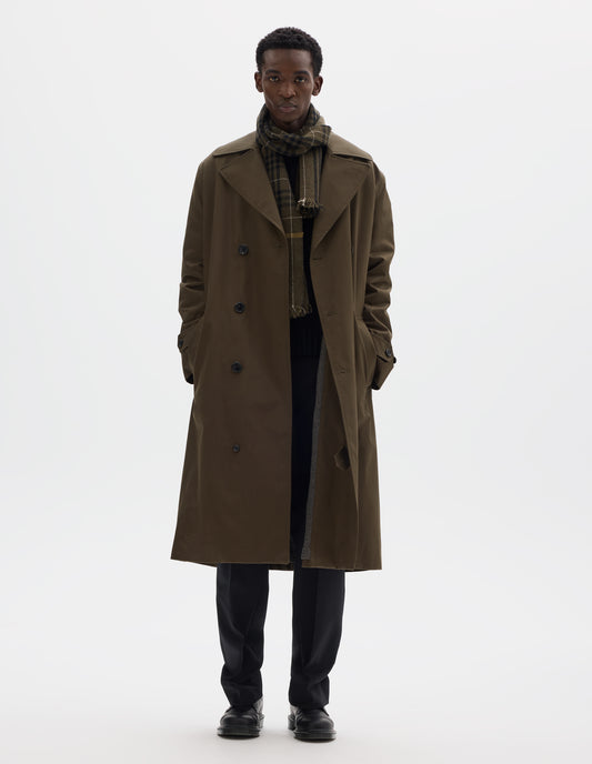 WOOL LINED ARCHIVE COAT | SHOWERPROOF COTTON DRILL | DARK KHAKI