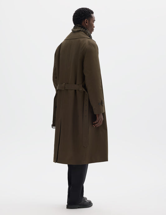WOOL LINED ARCHIVE COAT | SHOWERPROOF COTTON DRILL | DARK KHAKI