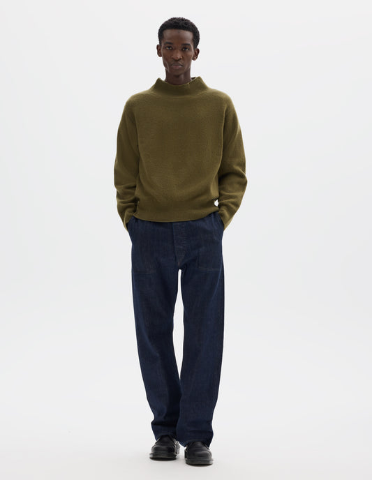 MOCK NECK JUMPER | GEELONG | OLIVE