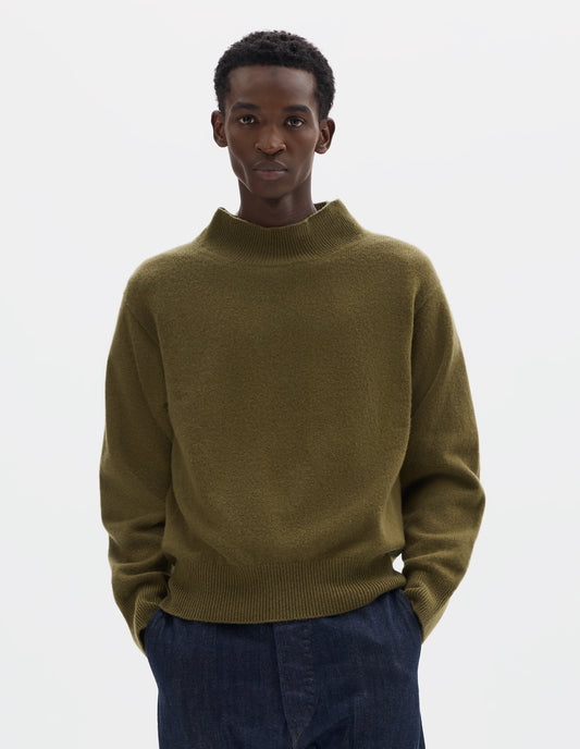 MOCK NECK JUMPER | GEELONG | OLIVE