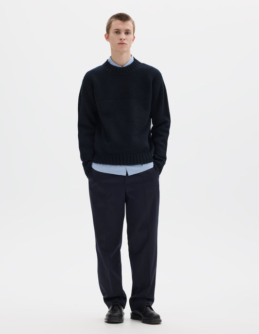 FISHERMANS JUMPER | SOFT WOOL | INK