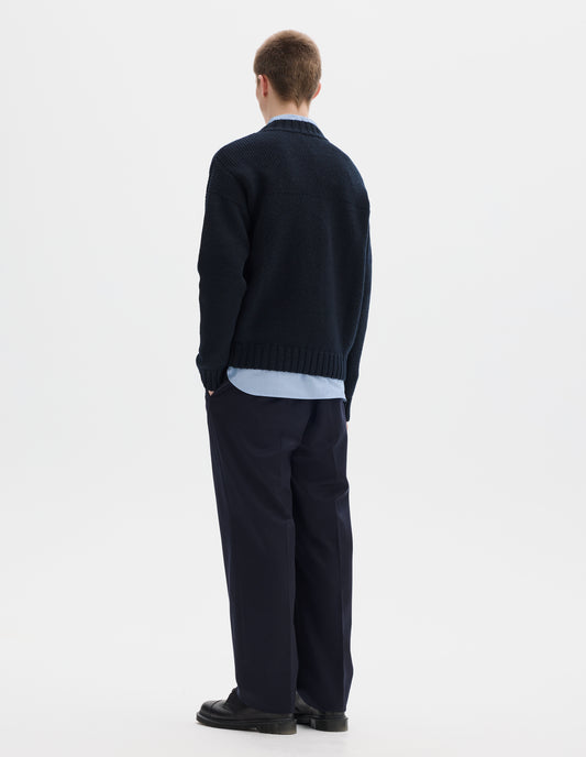 FISHERMANS JUMPER | SOFT WOOL | INK