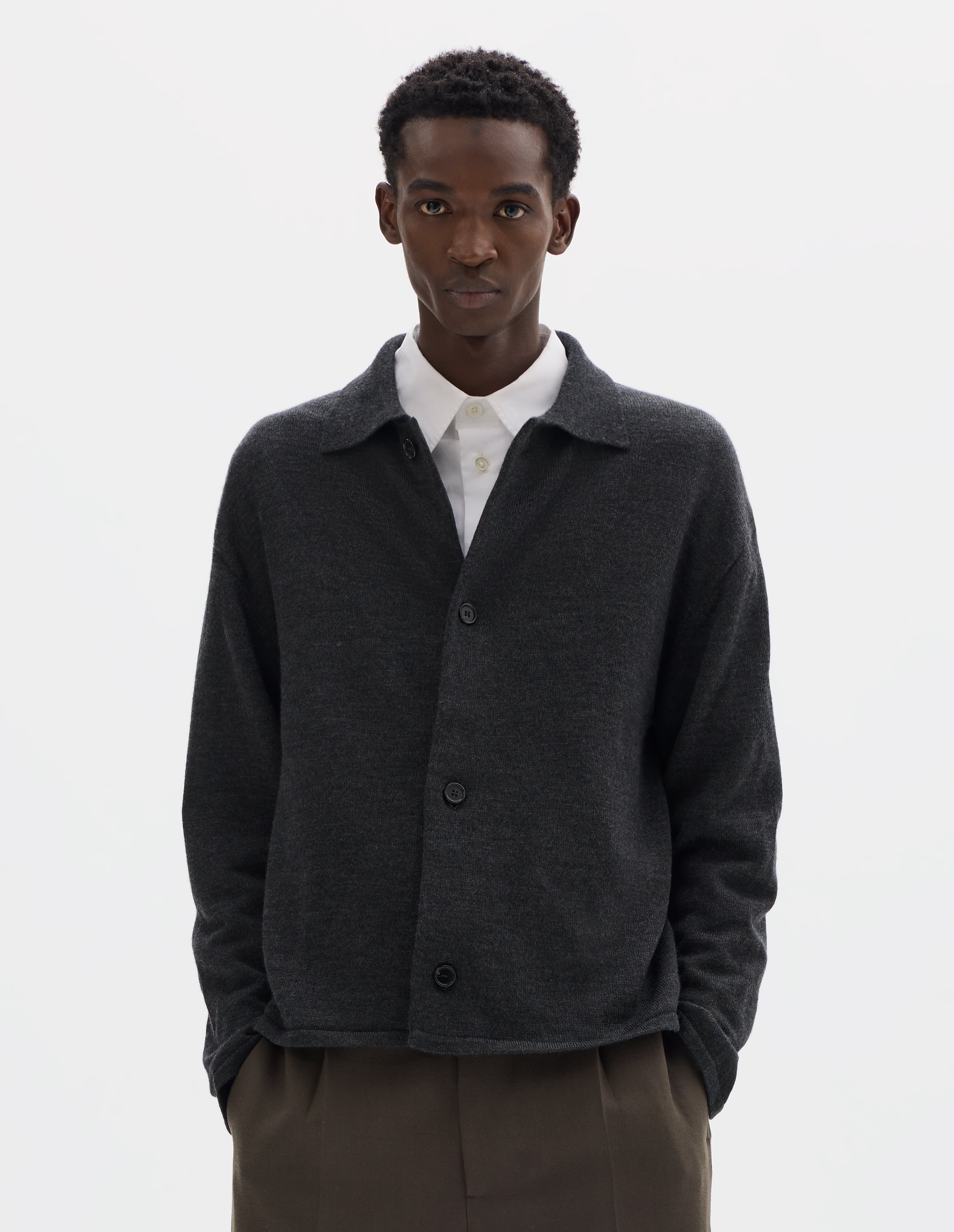 Navy merino cashmere Bonded Sweatshirt | Margaret Howell