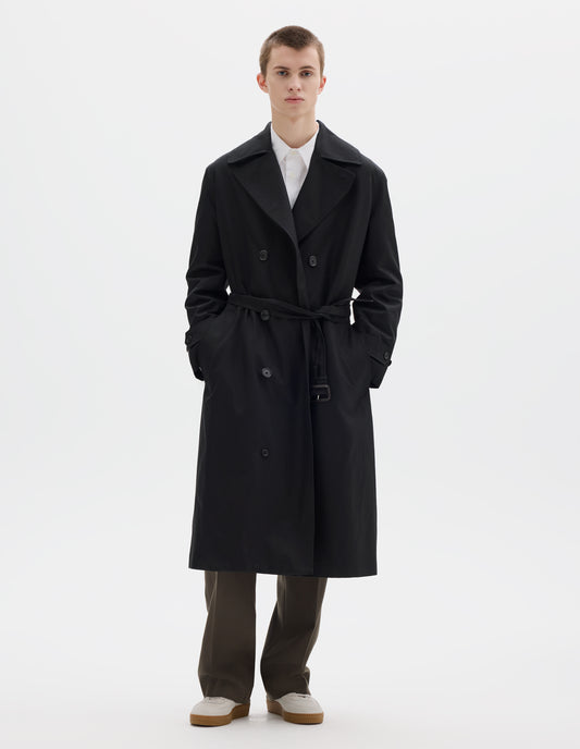 WOOL LINED ARCHIVE COAT | SHOWERPROOF COTTON DRILL | BLACK