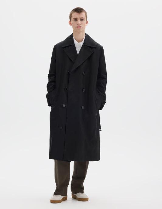 WOOL LINED ARCHIVE COAT | SHOWERPROOF COTTON DRILL | BLACK