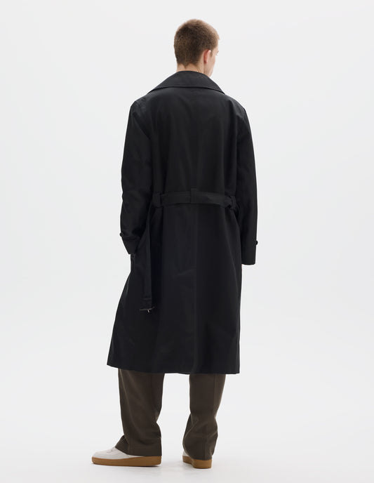 WOOL LINED ARCHIVE COAT | SHOWERPROOF COTTON DRILL | BLACK