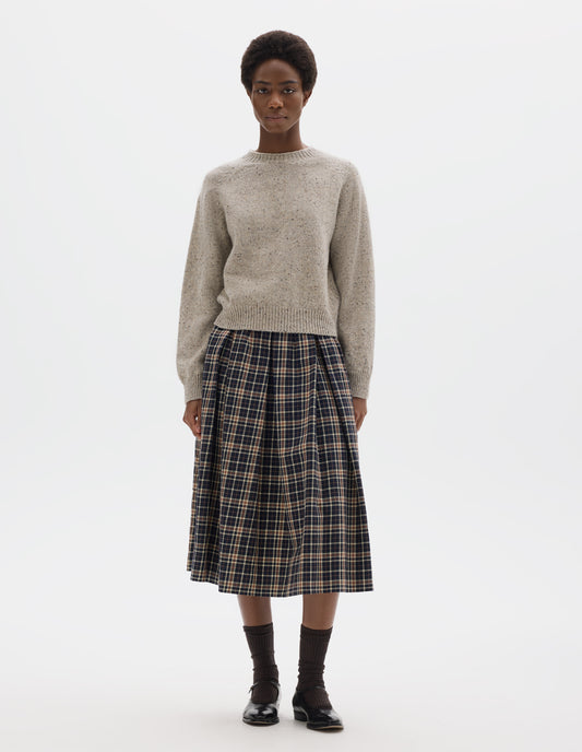 DONEGAL CREW NECK JUMPER | SOFT DONEGAL WOOL | PEBBLE