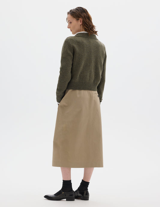 SQUARE NECK GUERNSEY | MERINO CASHMERE | KHAKI