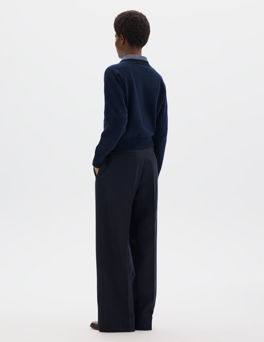 TEXTURED ARGYLE JUMPER | MERINO CASHMERE | NAVY
