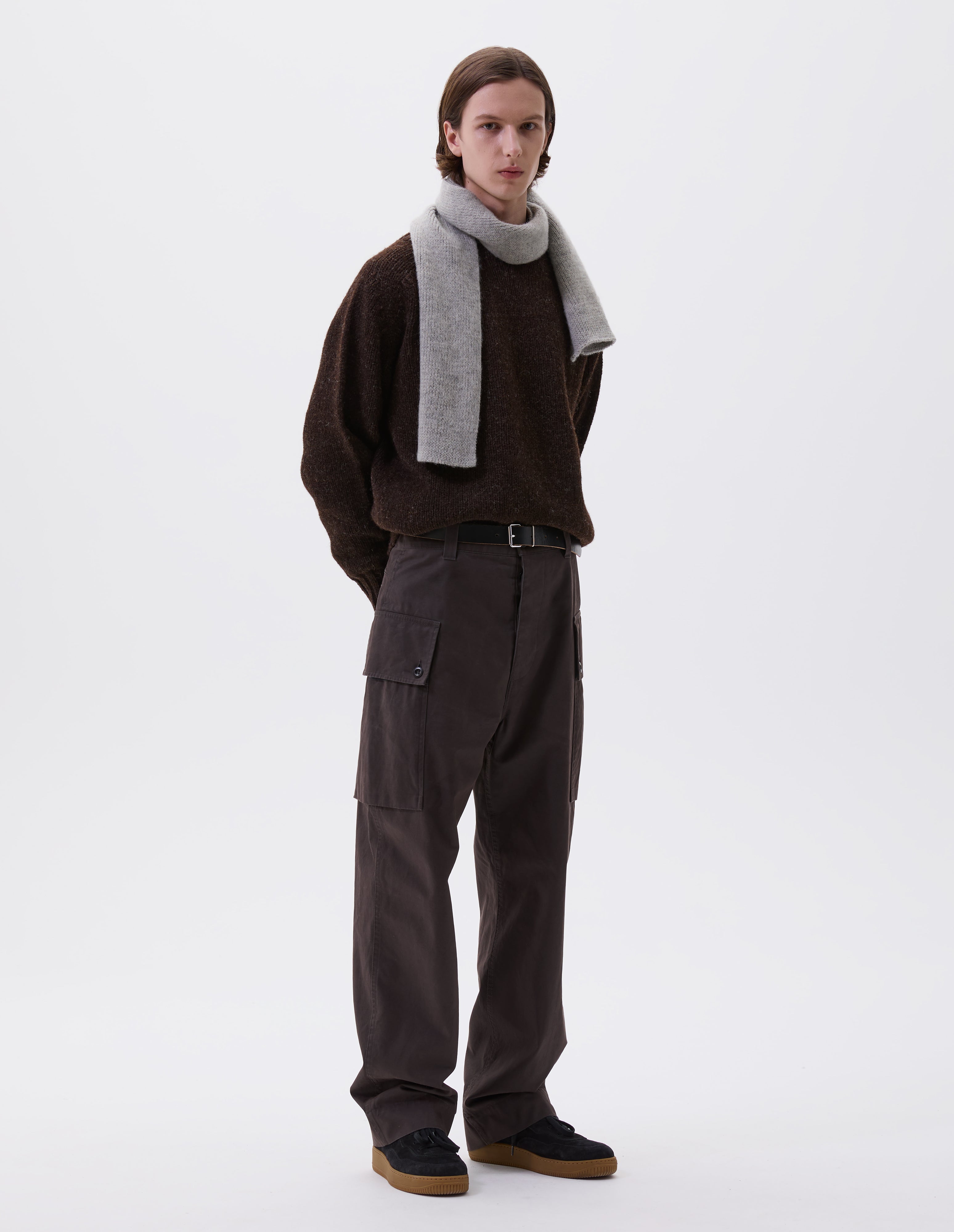 Ebony cotton drill Cargo Pocket Trousers | MHL. by Margaret Howell