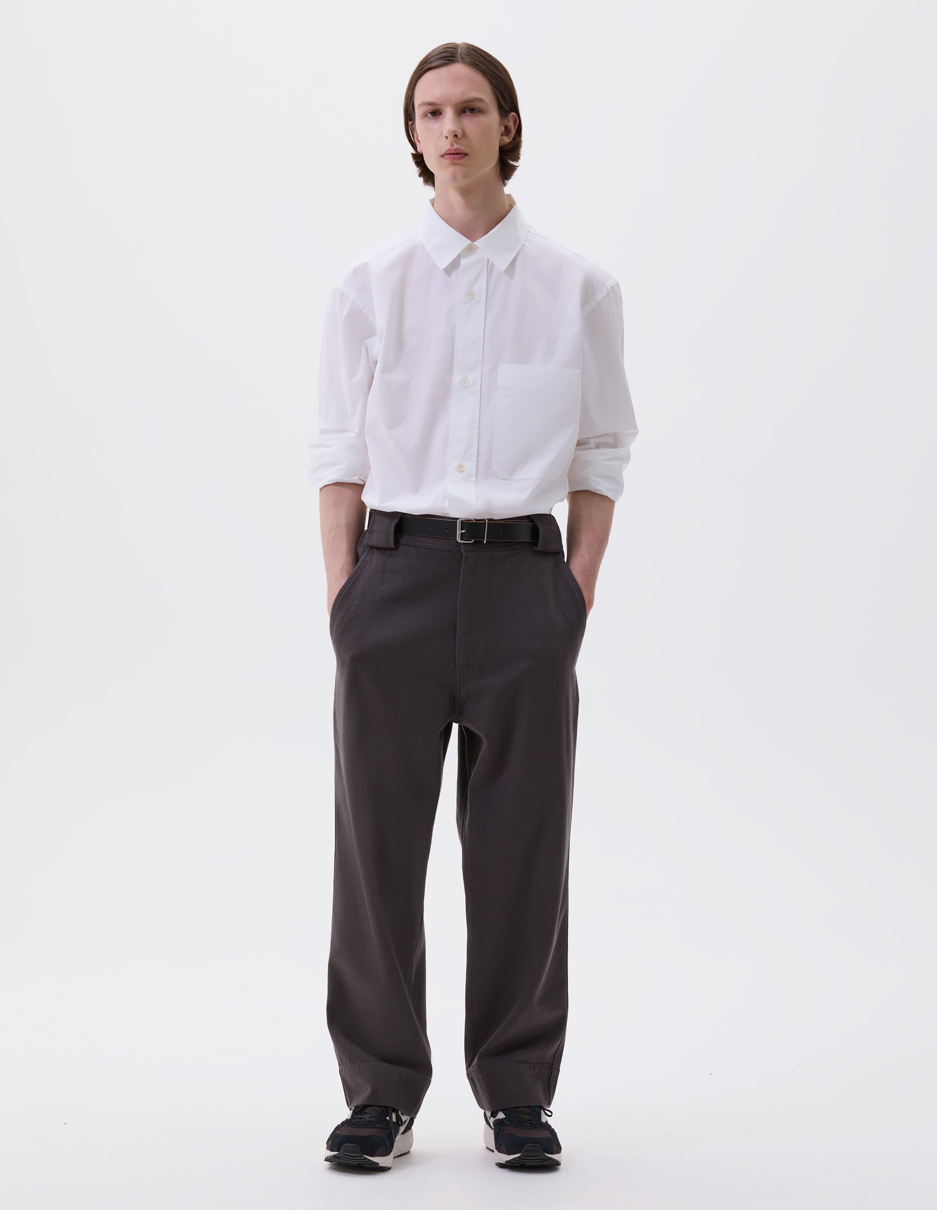 Carbon cotton linen Wide Leg Joggers | MHL. by Margaret Howell