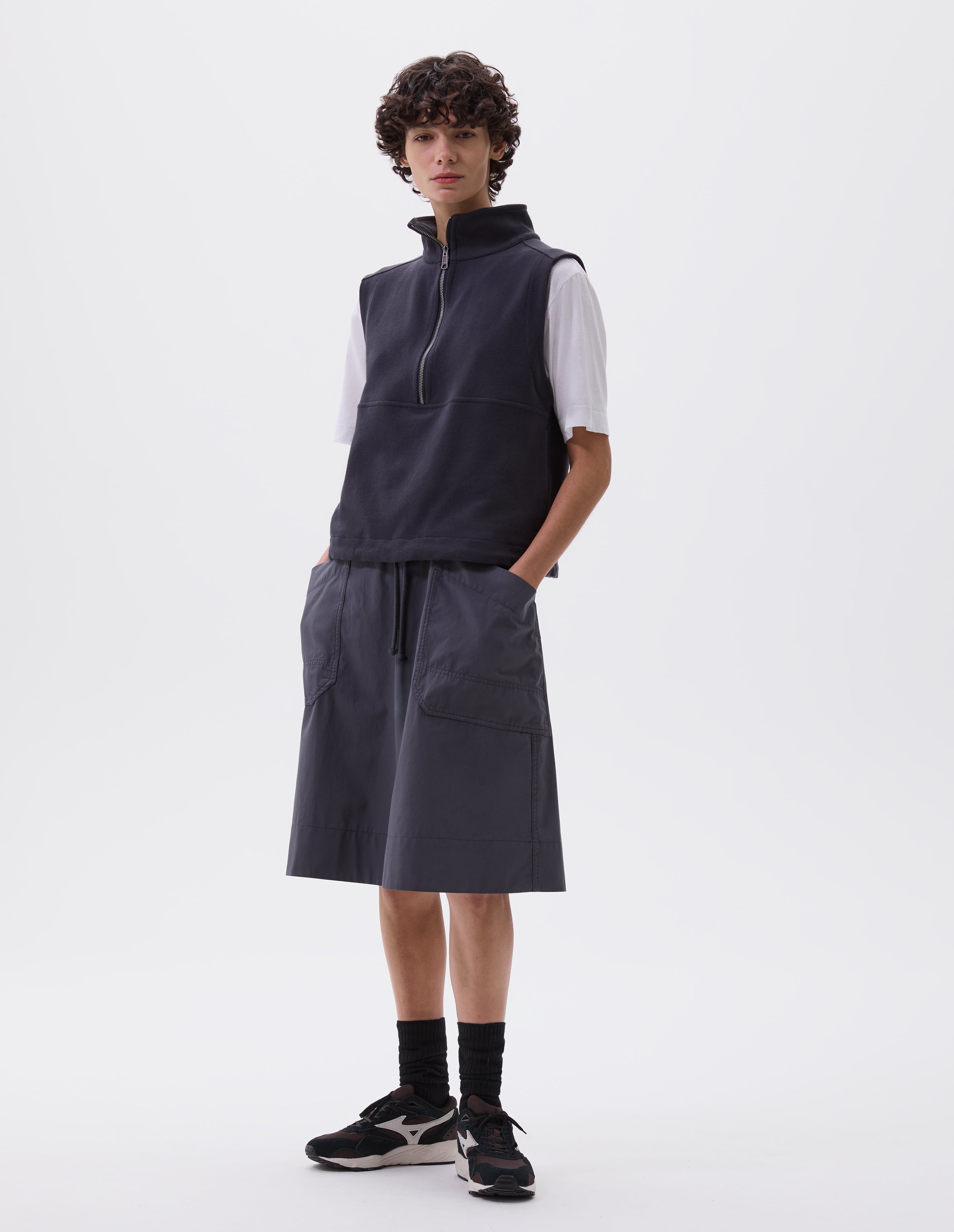 Ink cotton Sleeveless Track Top | MHL. by Margaret Howell