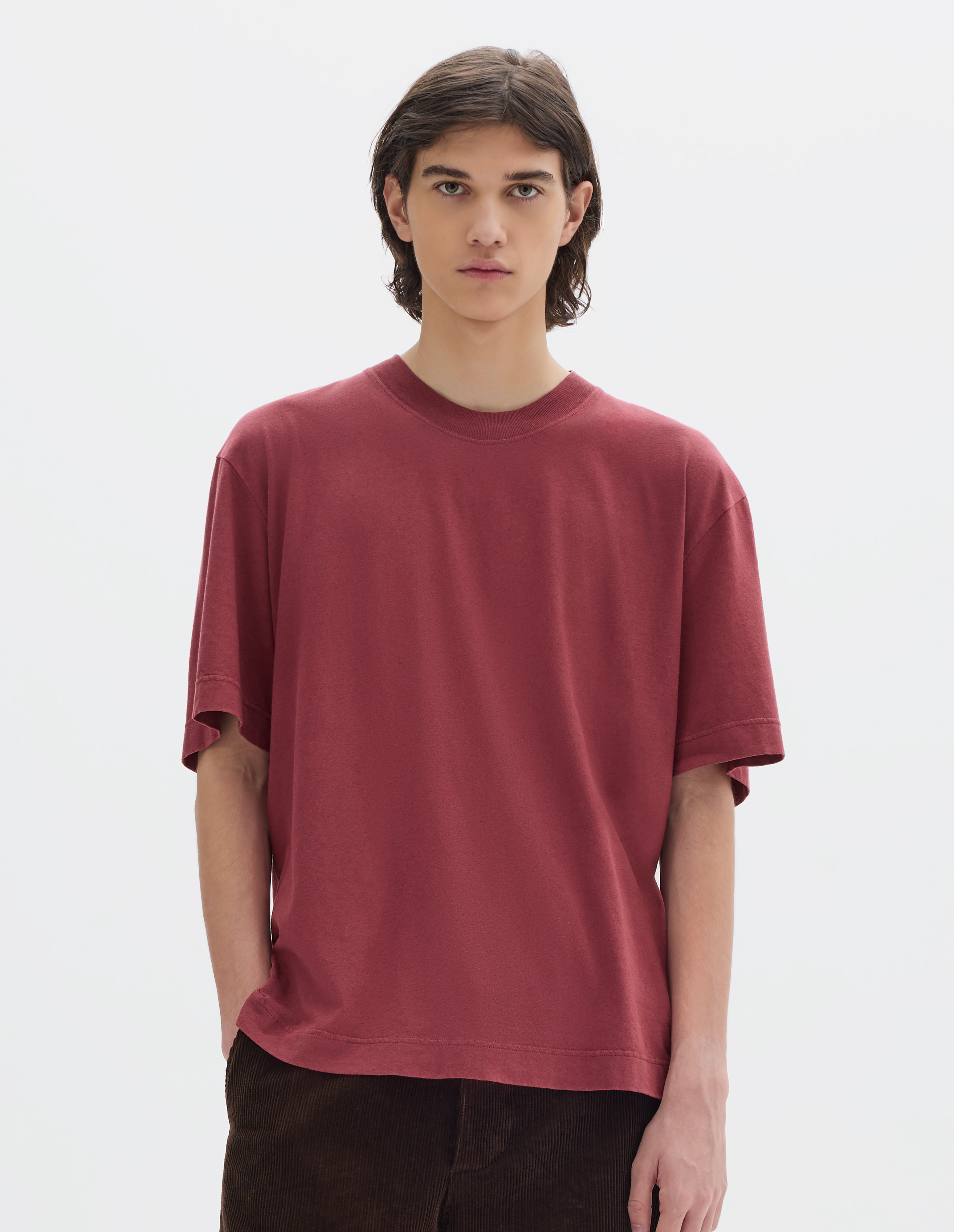 Navy cotton linen jersey Simple T Shirt | MHL. by Margaret Howell