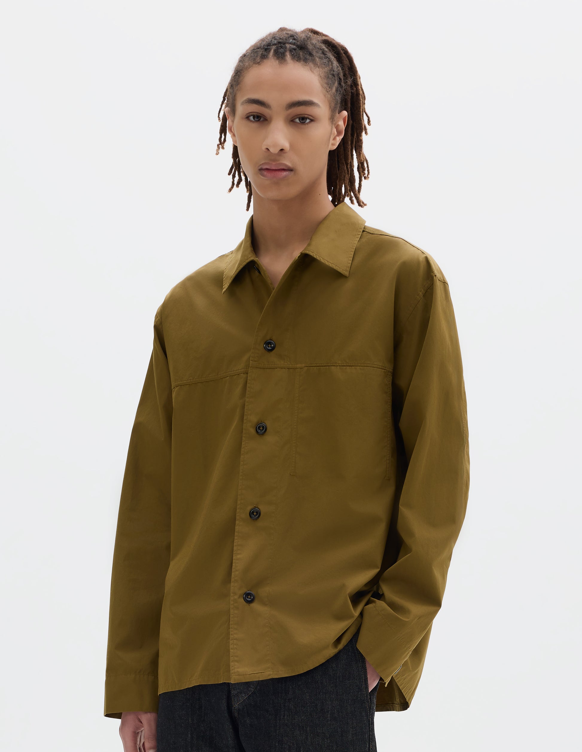 MHL. FRONT YOKE SHIRT | COMPACT COTTON POPLIN