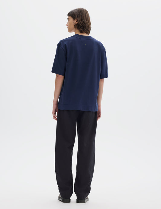MHL. FLATLOCK CREW NECK TOP | MATTE JERSEY | INDIGO