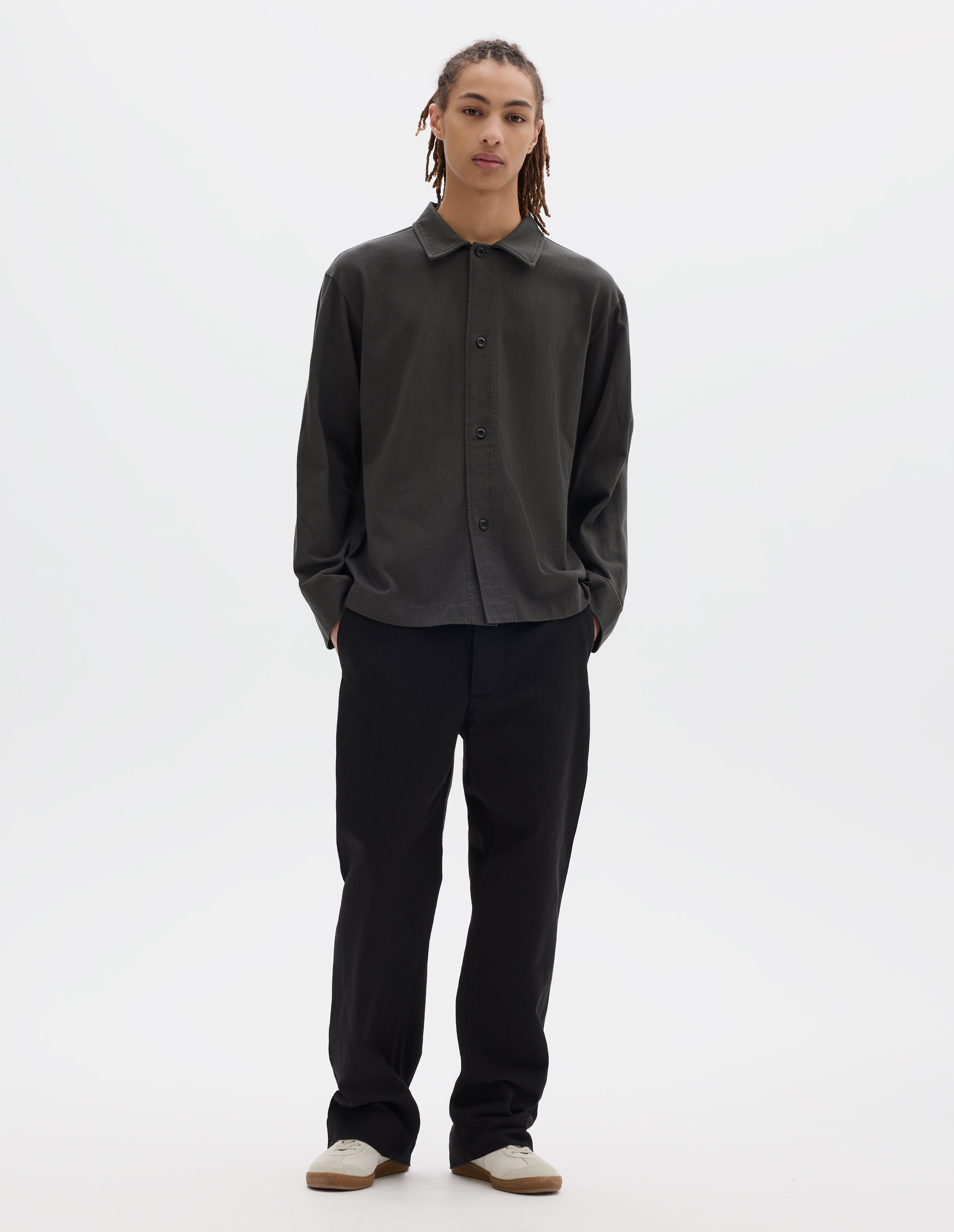 Pewter heavy cotton Jersey Shirt | MHL. by Margaret Howell