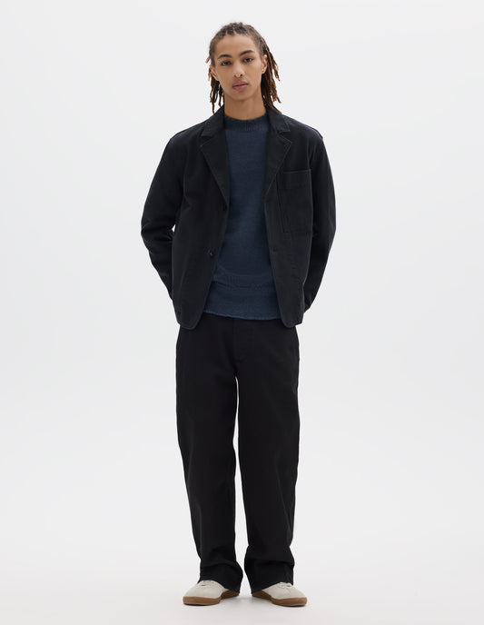 MHL. MINIMAL BLAZER | RAISED COTTON DRILL | BLACK