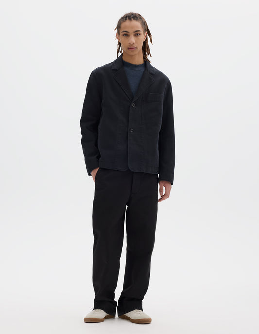 MHL. MINIMAL BLAZER | RAISED COTTON DRILL | BLACK