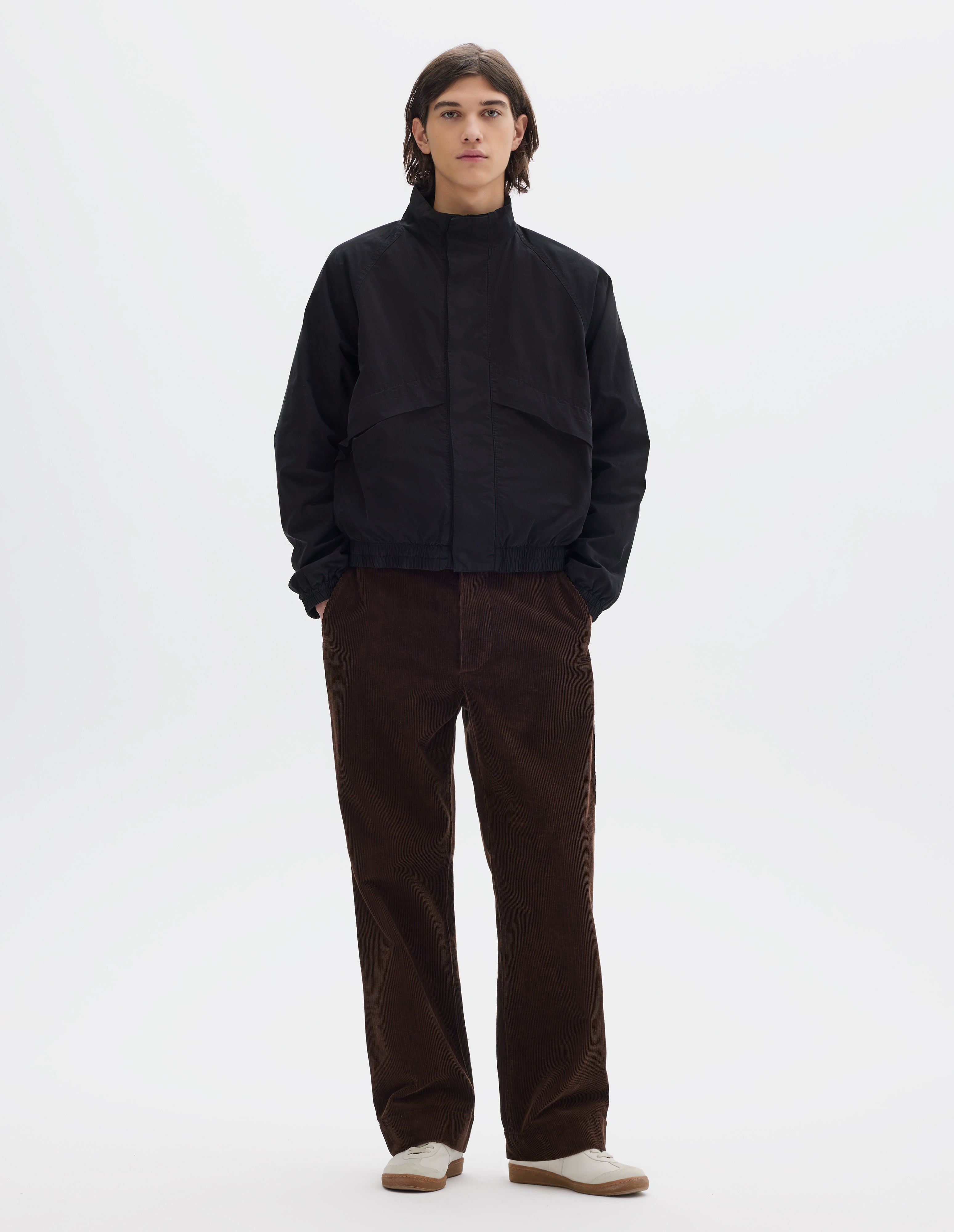 Black crisp cotton poplin Track Jacket | MHL. by Margaret Howell