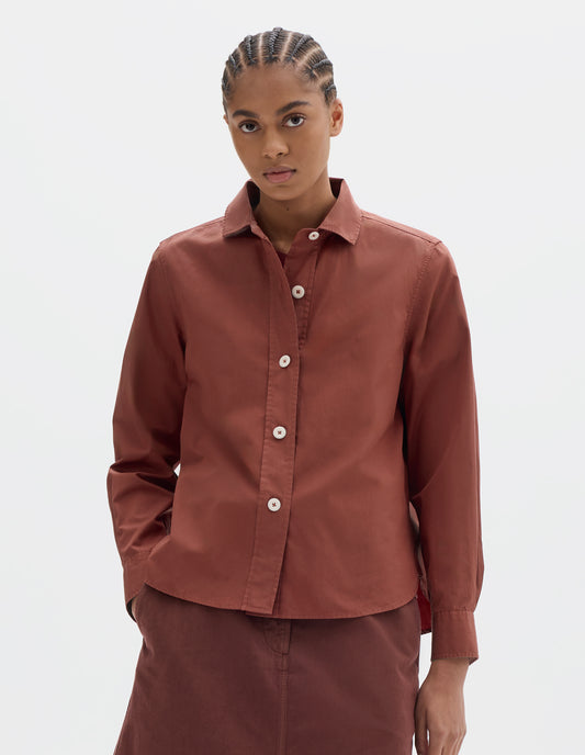 MHL. SIMPLE SHIRT | COMPACT COTTON POPLIN | BERRY