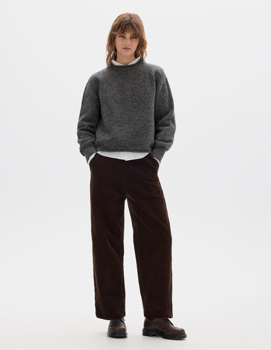 MHL. ROLLED EDGE JUMPER | SHETLAND WOOL | GREY