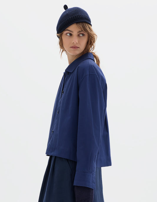 MHL. ROLLED HEM BEANIE | BRITISH MERINO | DARK NAVY