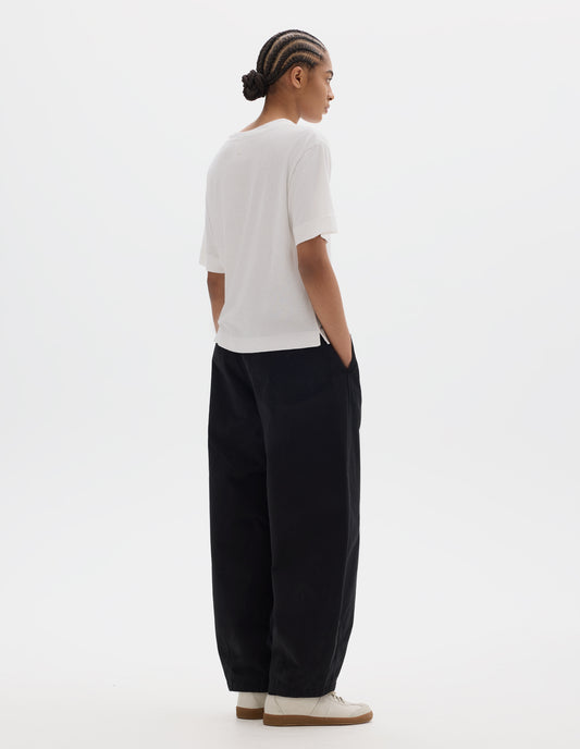MHL. SIMPLE T SHIRT | COTTON LINEN JERSEY | WHITE