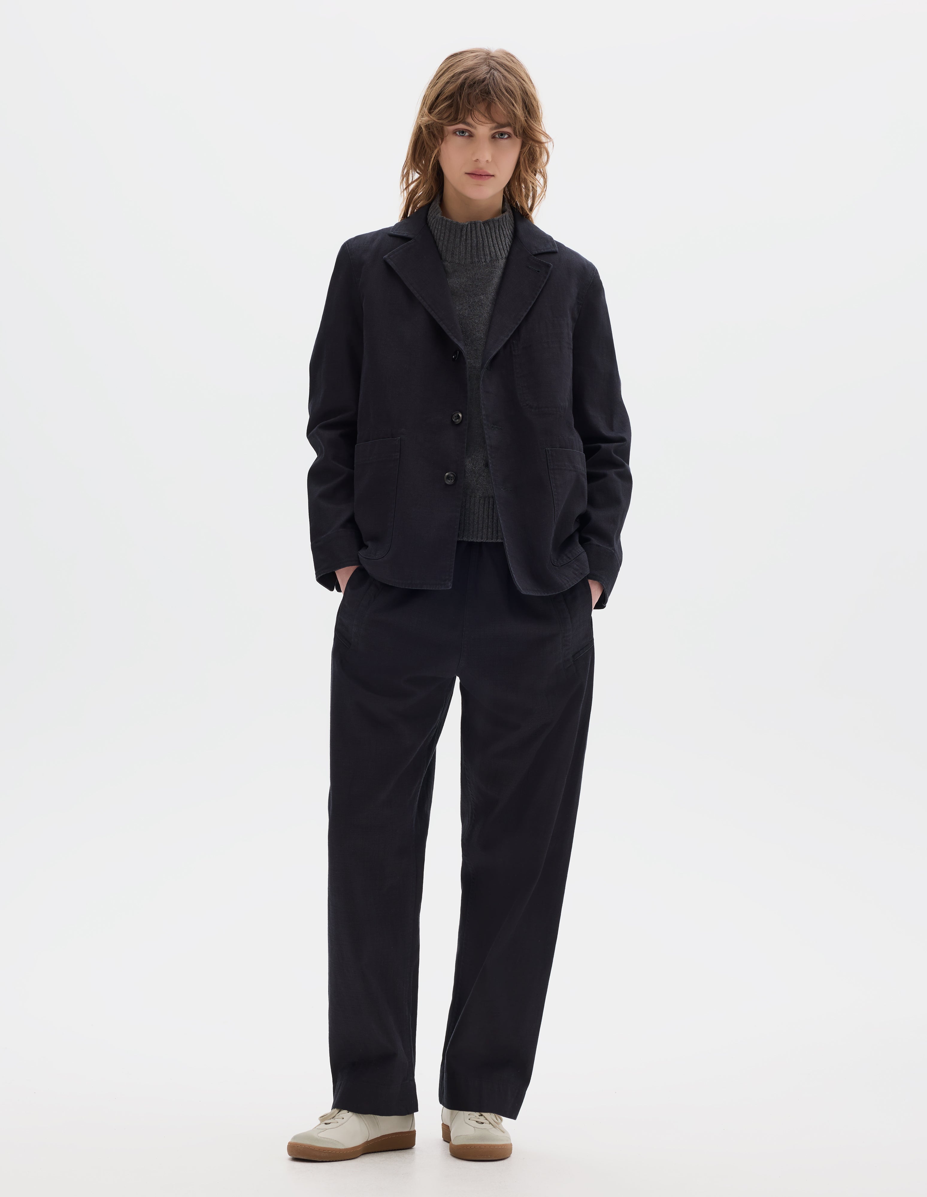 Indigo twill Asymmetric Blazer | MHL. by Margaret Howell