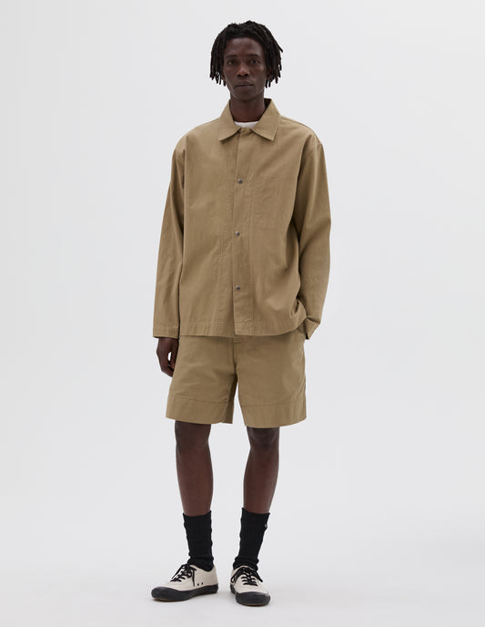 MHL. CHORE SHIRT | IRREGULAR COTTON DRILL | OAT