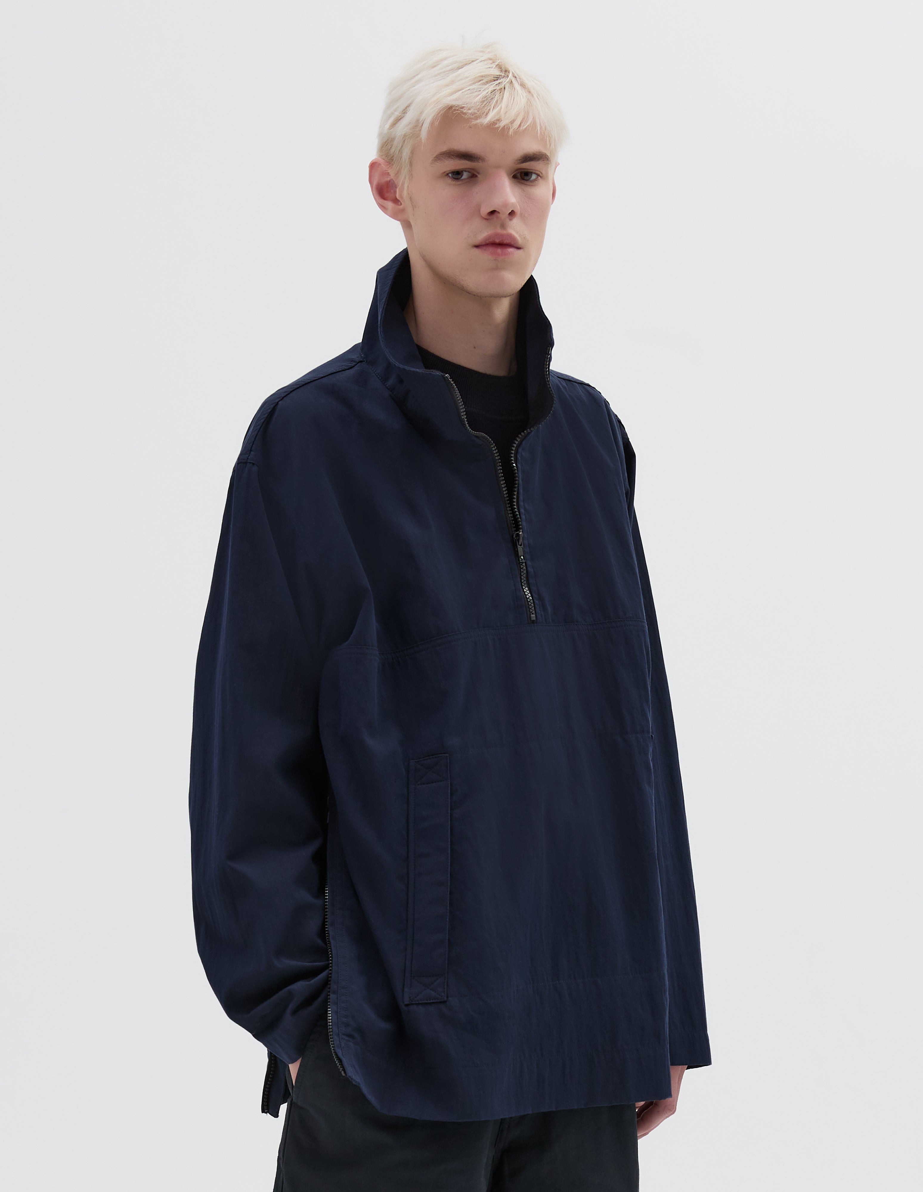 ジャケット・アウター MHL. 25SS STAND COLLAR ANORAK Proofed Navy proofed cotton Stand Collar Anorak | MHL. by Margaret Howell