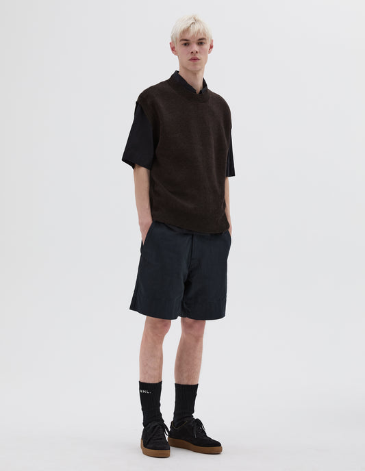 MHL. BLOCK STRIPE SLIPOVER | DRY WOOL | BROWN / BLACK