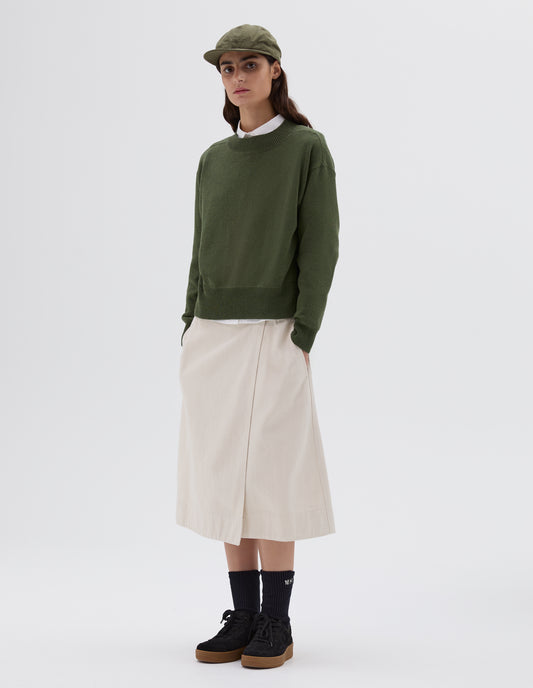 MHL. FLATLOCK GUERNSEY | DRY COTTON | GREEN
