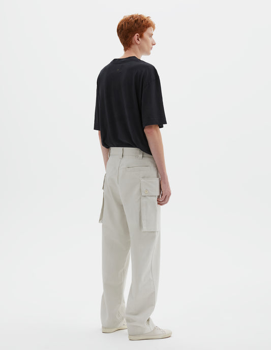 MHL. CARGO POCKET TROUSERS | IRREGULAR COTTON DRILL | CHALK